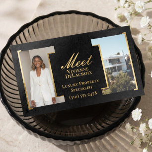Luxury Modern Professional Real Estate Agent Photo Foil Business Cards