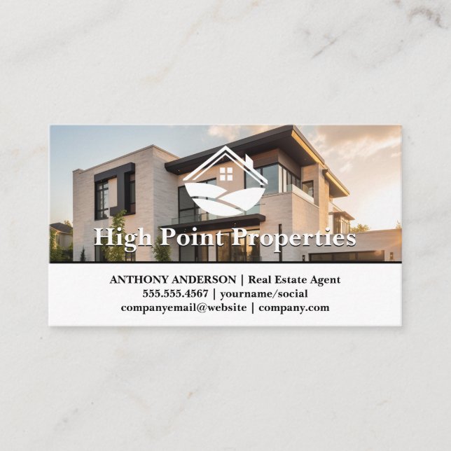 Luxury Modern Property | Real Estate Business Card (Front)