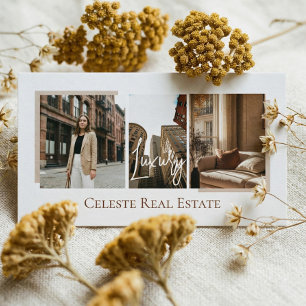 Luxury Modern Real Estate Agent Photo Professional Business Card