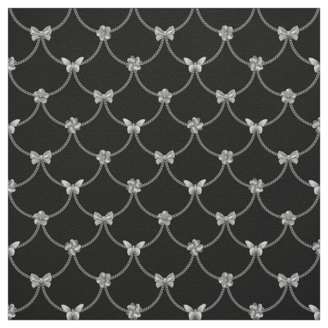 Luxury Modern Silver Natural Floral Butterfly Fabric (Swatch)
