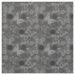 Luxury Modern Silver Natural Floral Butterfly Fabric