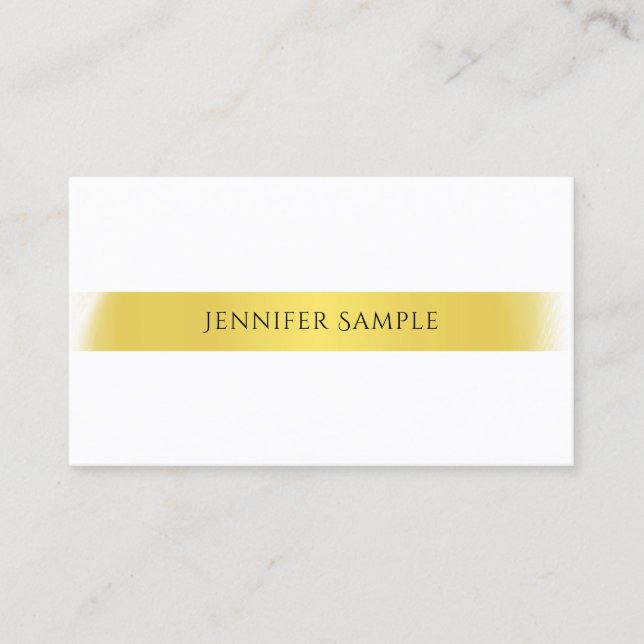 Luxury Modern Simple Elegant Design Gold Plain Business Card (Front)