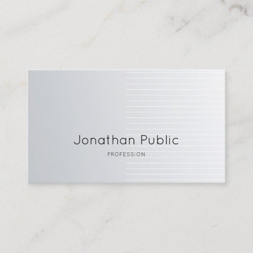 Luxury Modern Trendy Design Elegant Silver Plain Business Card