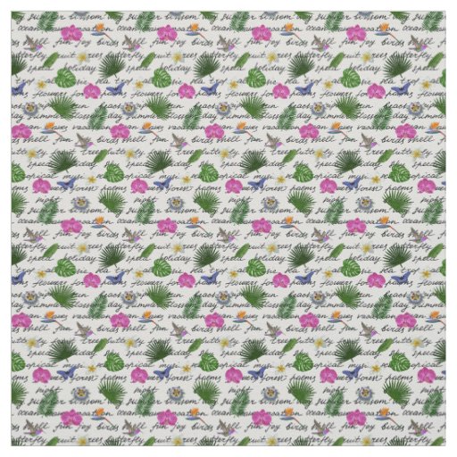 Luxury Modern Tropical Natural Floral Butterfly Fabric
