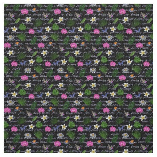 Luxury Modern Tropical Natural Floral Butterfly Fabric
