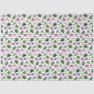 Luxury Modern Tropical Natural Floral Butterfly Tissue Paper