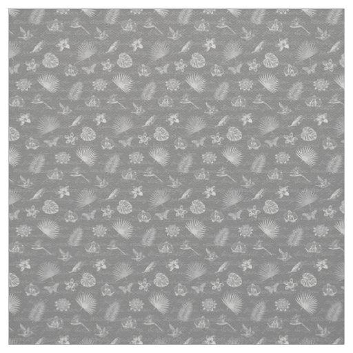 Luxury Modern Tropical Silver Natural Butterfly Fabric
