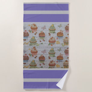 Luxury Modern Vintage Floral Cake Beach Towel