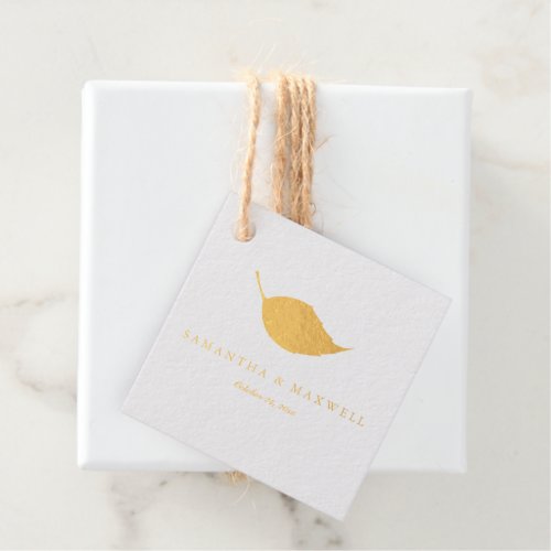 Luxury Modern Wedding Burnt Orange Foil Favor Tags