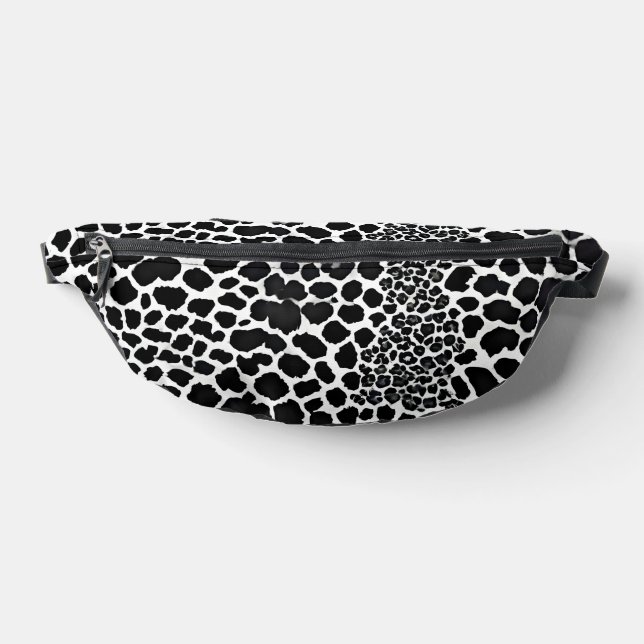 Luxury Modern White Leopard Elegant Collection Fanny Pack (Lay Down)
