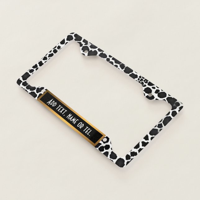 Luxury Modern White Leopard Elegant Collection License Plate Frame (3/4)