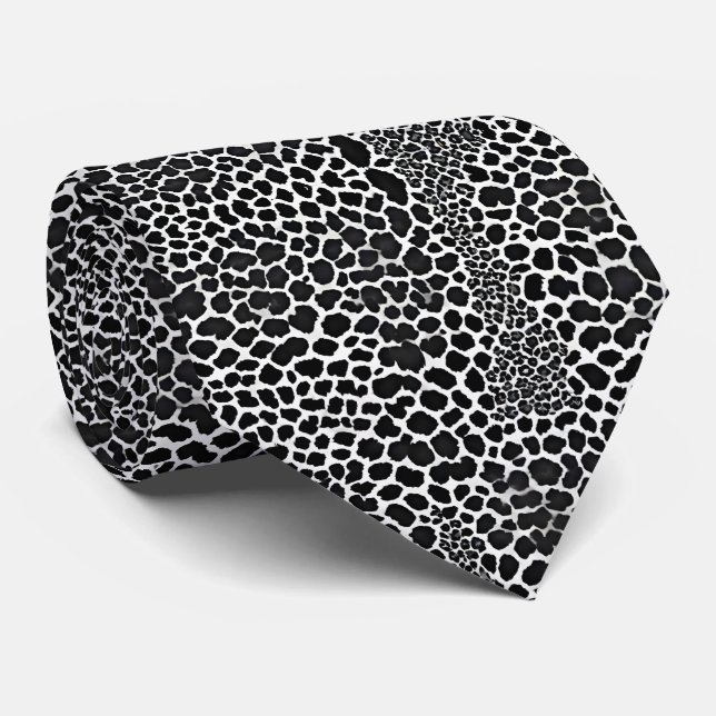 Luxury Modern White Leopard Elegant Collection Neck Tie (Rolled)
