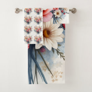 Luxury Modern Wildflowers Beautiful Collection Bath Towel Set