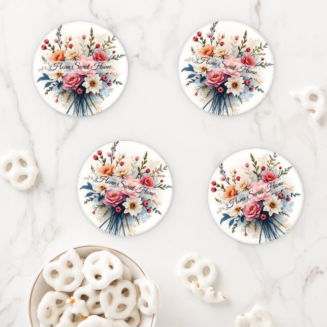 Luxury Modern Wildflowers Beautiful Collection Coaster Set (In Situ)