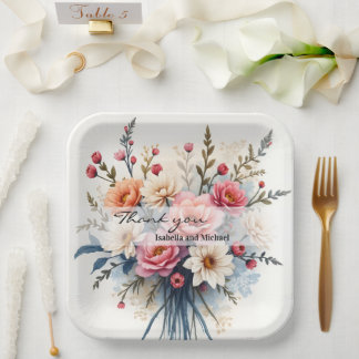 Luxury Modern Wildflowers Beautiful Collection Paper Plates