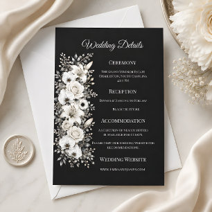 Luxury Monochrome Wedding Details Card