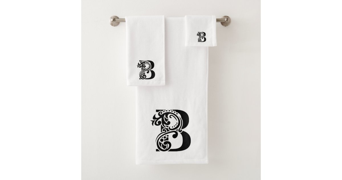 Modern Festive Black White Christmas Tree Pattern Bath Towel Set, Zazzle  in 2023