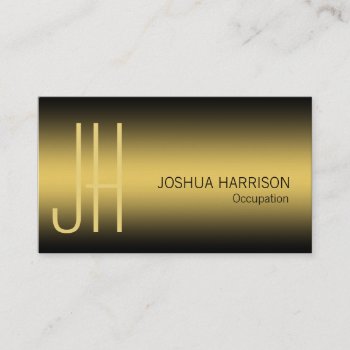 Luxury Monogram Business Card Black And Gold by CardStyle at Zazzle