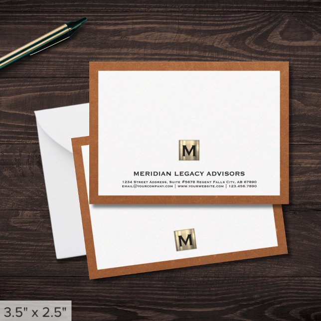 Luxury Monogram Business Note Card (Creator Uploaded)
