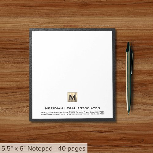 Luxury Monogram Company Notepad