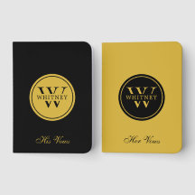 Luxury Monogram Foil Vow Books Elegant Wedding Set