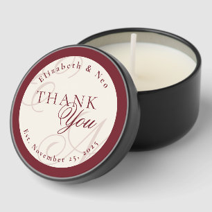 Luxury Monogram Ivory Wedding Thank You Mini Candle Favors