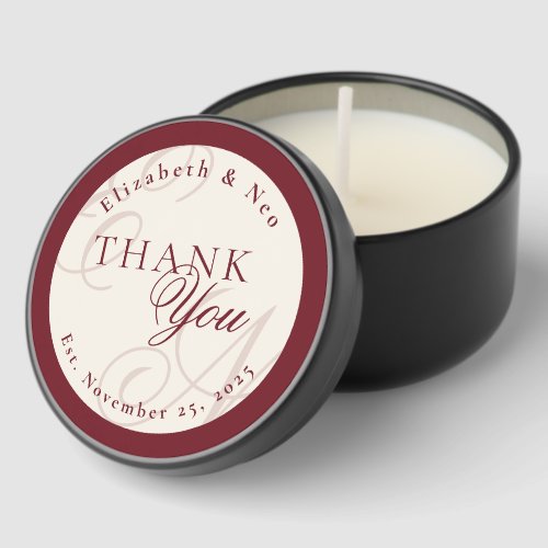 Luxury Monogram Ivory Wedding Thank You
