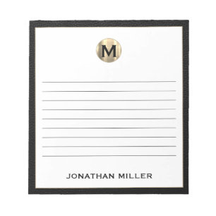 Luxury Monogram Lined Notepad