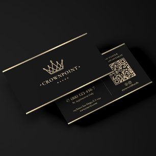 Luxury Monogram Realtor Faux Gold Crown Line Business Card