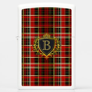 Luxury Monogram Red Gold Tartan Zippo Lighter