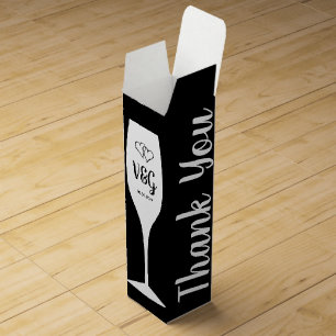 Luxury monogram wedding party favor gift wine box