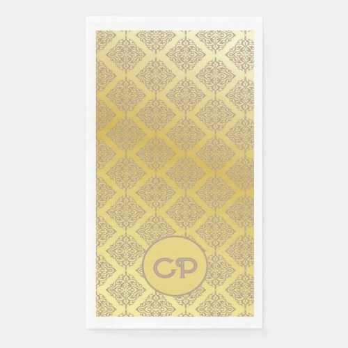 Luxury Monogrammed Gold Vintage Style Paper Guest Towels