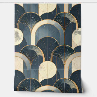 Luxury Moon Phase Geometric Texture,  Wallpaper