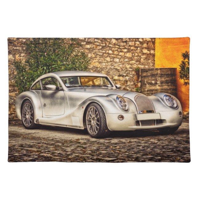 Luxury Morgan Roadster Aero Coupe Sports Car Cloth Placemat (Front)