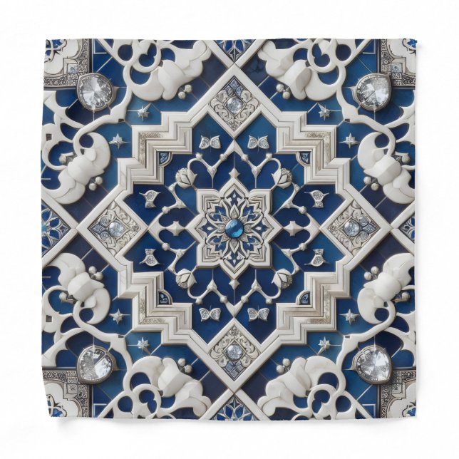 Luxury Moroccan DIamond Pocket Square Bandana (Front)