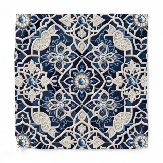 Luxury Moroccan DIamond Pocket Square Bandana (Front)