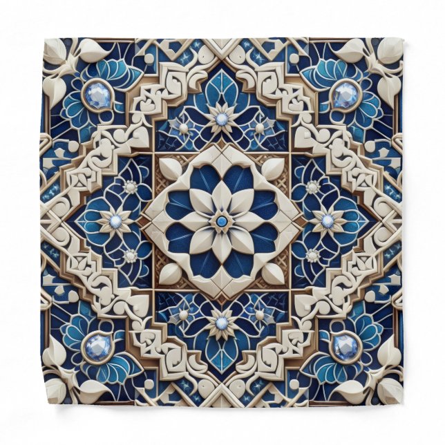 Luxury Moroccan DIamond Pocket Square Bandana (Front)