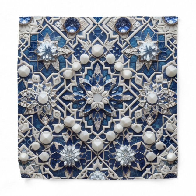 Luxury Moroccan DIamond Pocket Square Bandana (Front)
