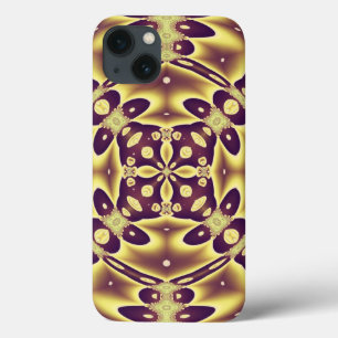 Luxury Moroccan Gold Purple Abstract Pattern iPhone 13 Case