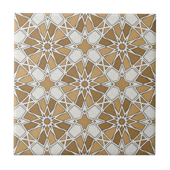 Luxury Moroccan Zellige Mosaic Pattern Ceramic Tile (Front)
