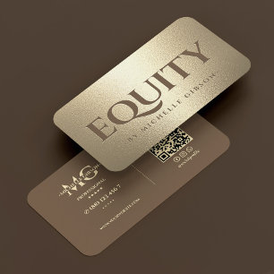 Luxury Mortgage Broker Loan Brown Faux Gold Business Card