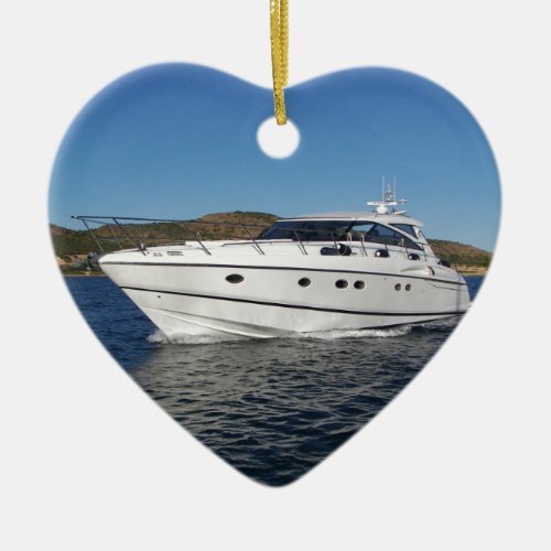 Luxury Motor Boat Ceramic Ornament