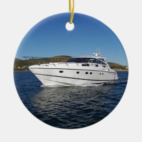 Luxury Motor Boat Ceramic Ornament