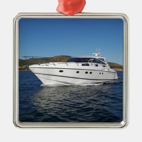 Luxury Motor Boat Metal Ornament