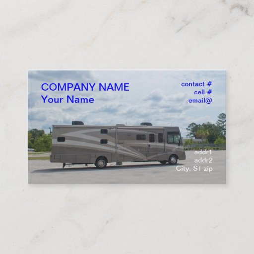 Customizable Luxury motor home business card