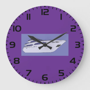 Luxury Motor Yacht Modern White Superyacht Large Clock