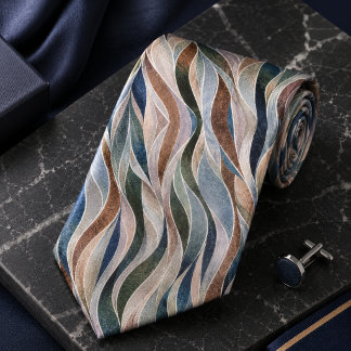 Luxury Multicolor Abstract Wave Neck Tie