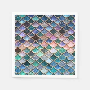Luxury multicolor Glitter Mermaid Scales Napkins