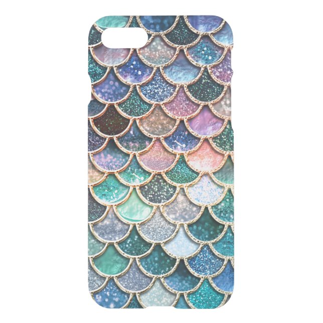 Luxury multicolor Glitter Mermaid Scales Uncommon iPhone Case (Back)
