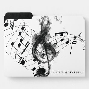 Luxury Music Note black and white File Folder
